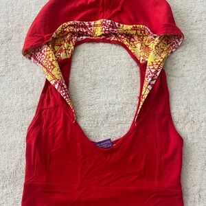 Stylish Red Women's Top with Hood